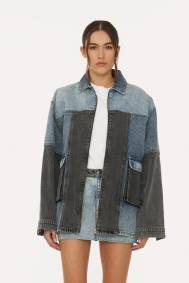 Rotate Oversized patchwork jacket