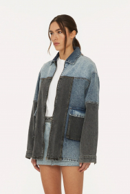 Rotate Oversized patchwork jacket