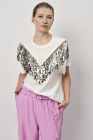 Dante6 Kyro fringe embellished tee