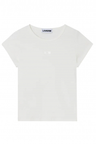 Laagam white-embroidered-logo-t-shirt