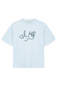 Olaf Hussein Ribbon logo boxy tee