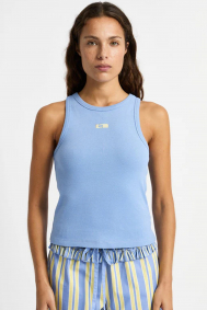 Laagam Blue embroidered logo tank top