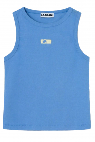 Laagam blue-embroidered-logo-tank-top