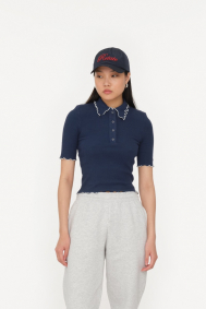 Rotate Rib polo top