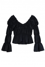 Laagam sadie-black-ruched-blouse