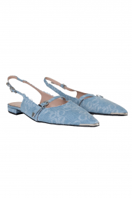 Dante6 Cinque denim flat slingbacks