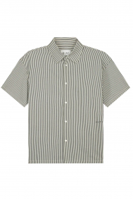 Olaf Hussein Boxy seersucker stripe shirt s