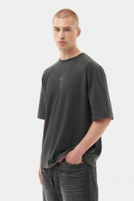 Filling Pieces T-shirt Boxy Embroidered Bla