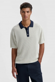 Olaf Hussein Varsity polo knit ss