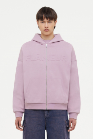 Flaneur Embossed zip up hoodie F15149