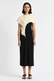 Laagam libra-draped-midi-dress